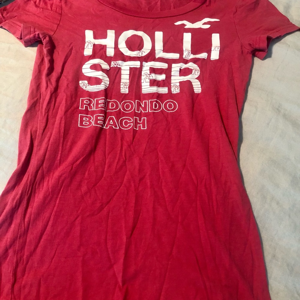 Hollister, size small, kind of a pinkish/red